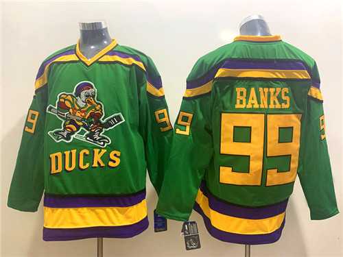 Men%27s Anaheim Ducks #99 Adam Banks Green CCM Jersey->washington redskins->NFL Jersey